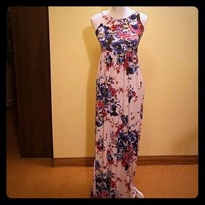 Long floral racerback dress